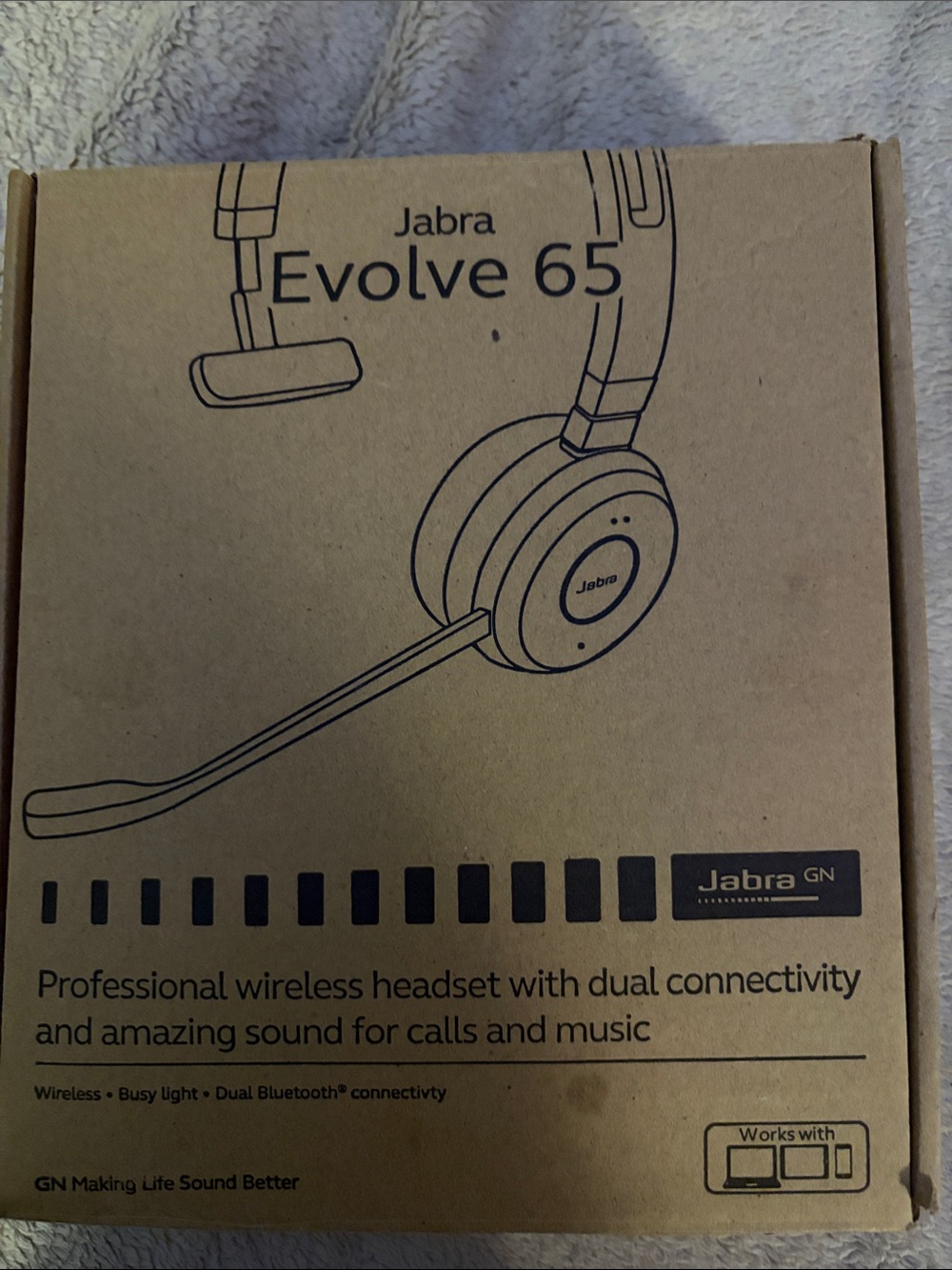 Jabra Evolve 65 Wireless Headset - Dongle,usb cable and bag